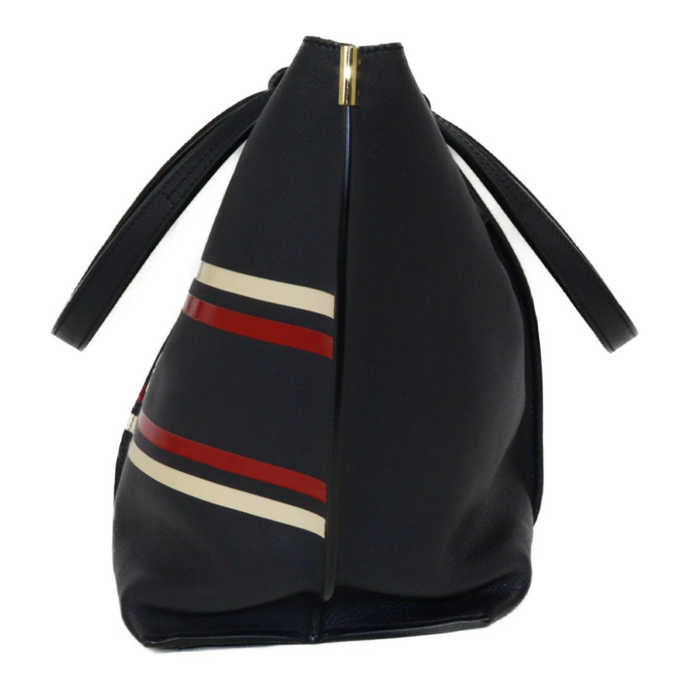 Chloe tote bag Navy Blue red Ivory White leather handbag shoulder stripe - Picture 3 of 9